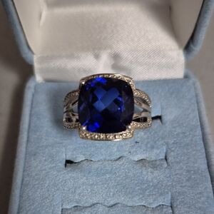 JTV Royal Blue and Silver Ring